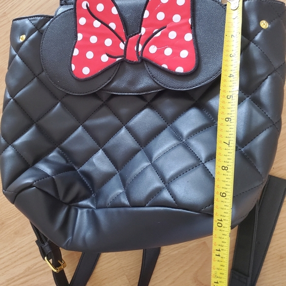 Disney Minnie Mouse Red Bow Quilted Black Backpack by Dani Danielle Nicole NWOT - Picture 5 of 6